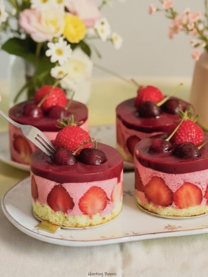 Entremets aux fruits rouges