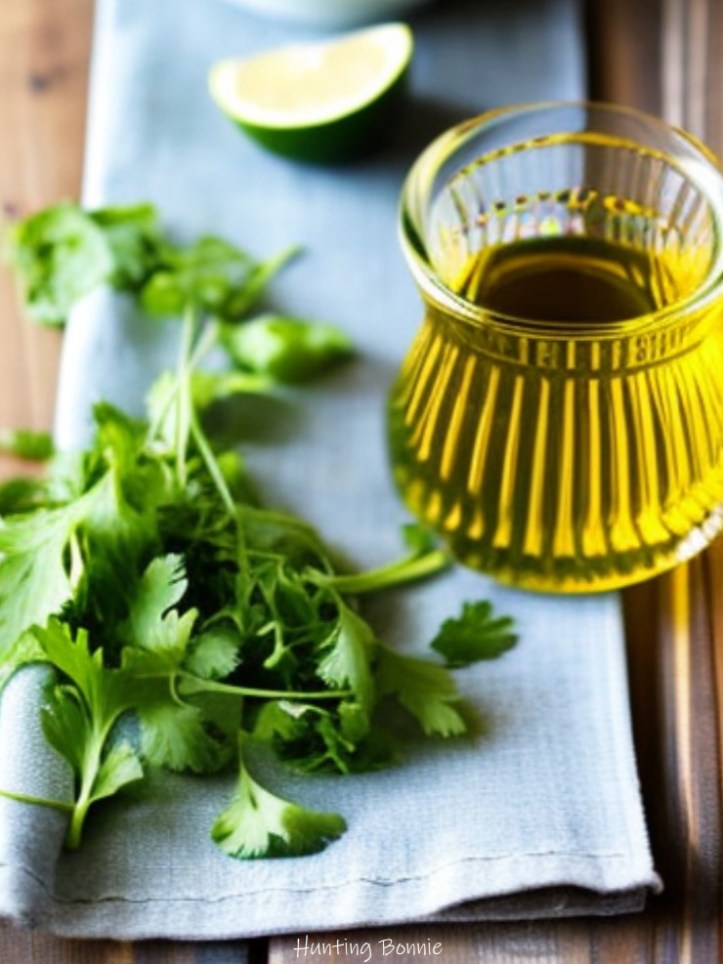 Coriandre fraiche et huile d'olive