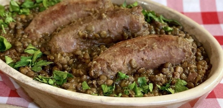 Saucisses aux lentilles et saucisses de Morteau