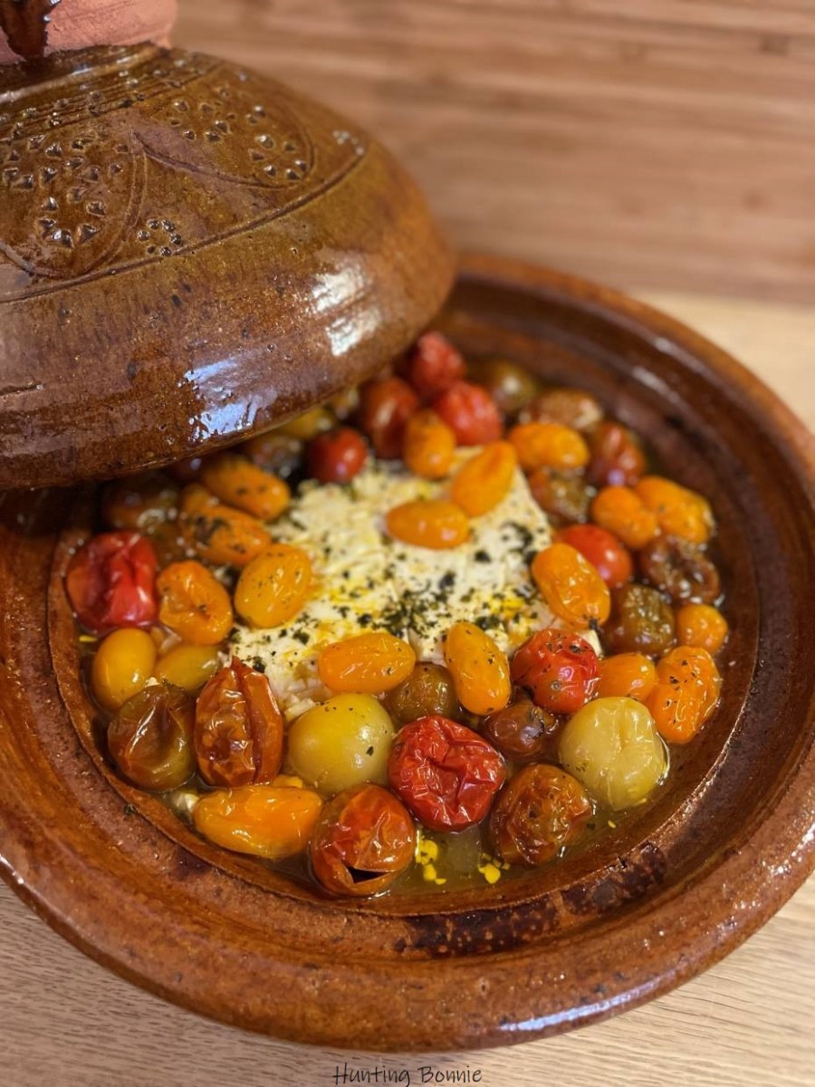 FETA FONDANTE ET TOMATES CERISES CONFITES (Cuisson au four en Tajine)