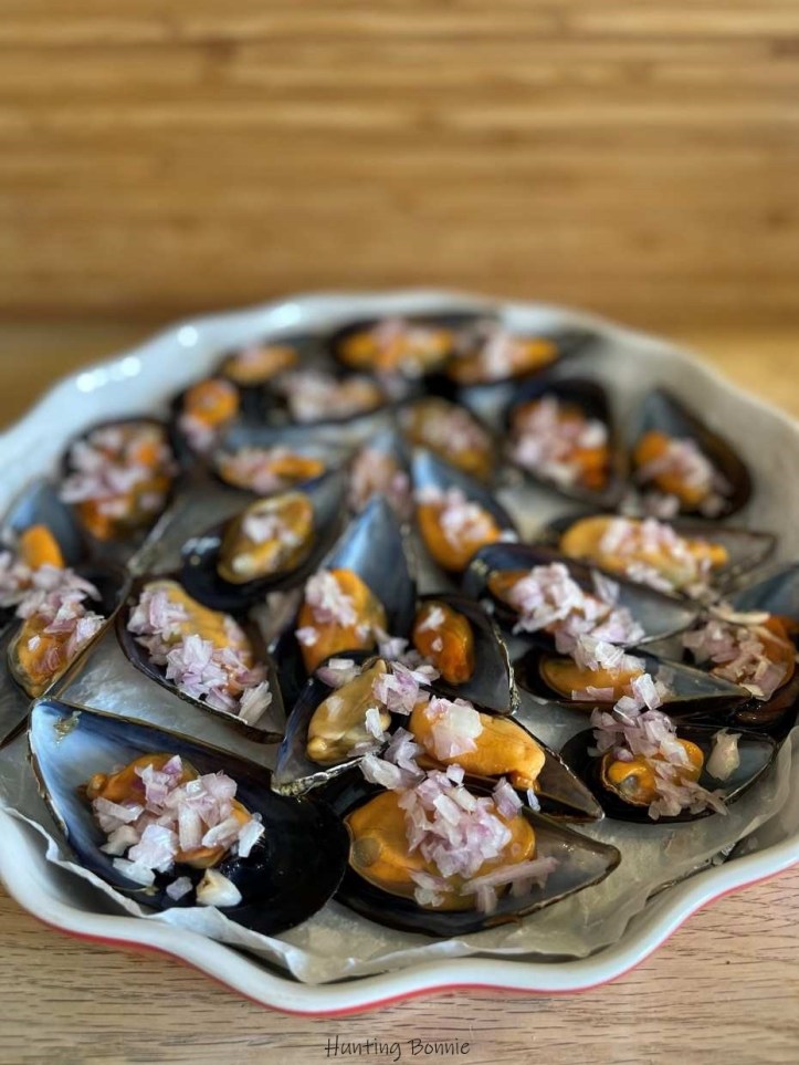 Moules et échalotes