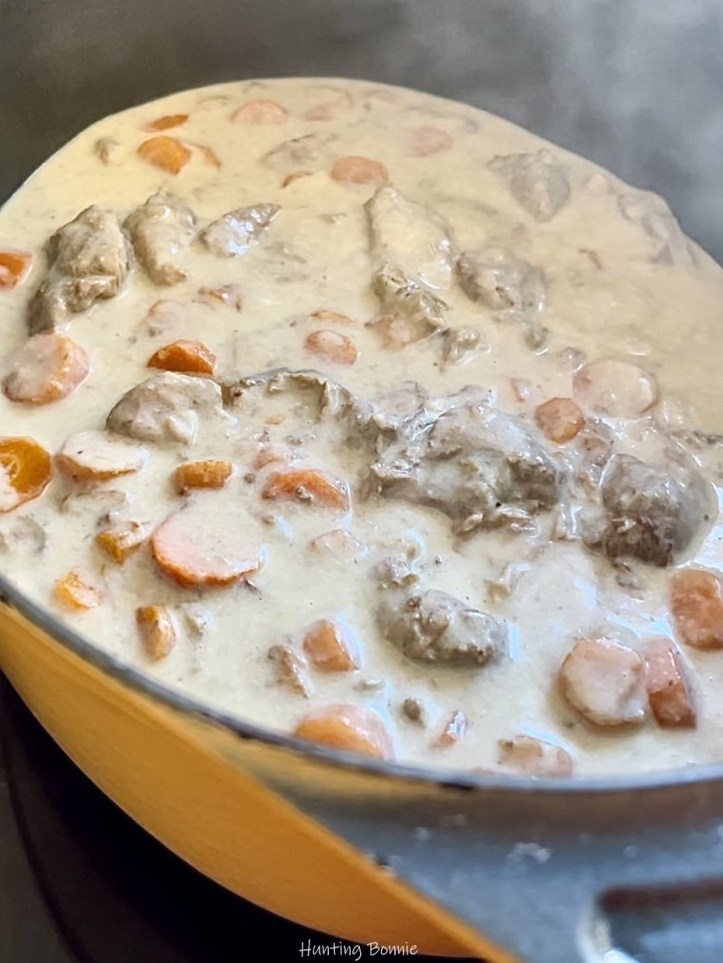 Ajout du lait de coco de la Blanquette de Veau au lait de Coco