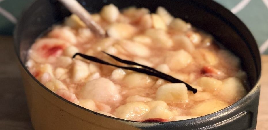 Cuisson de la Confiture de Nectarines à la vanille