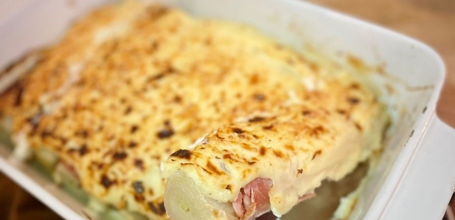 Poireaux gratinés au jambon
