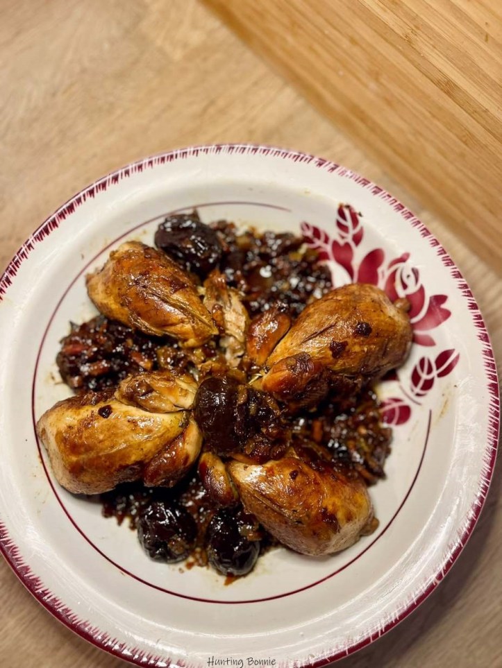 Cailles farcies aux pruneaux et au foie gras
