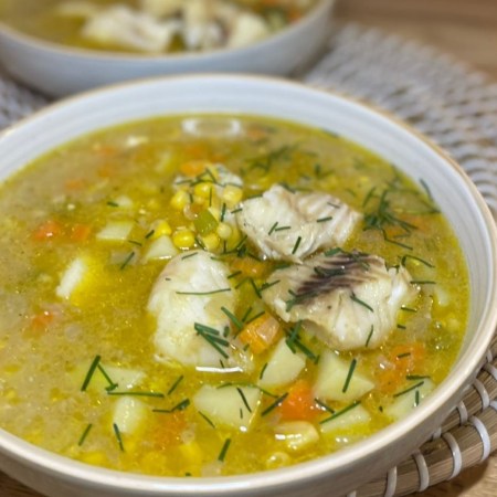 Soupe de Maïs au Cabillaud