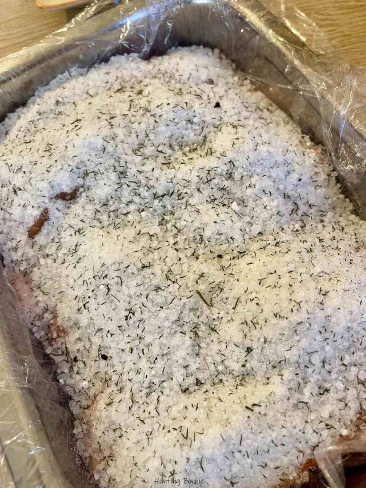 Mise en marinade du Saumon Gravlax Maison