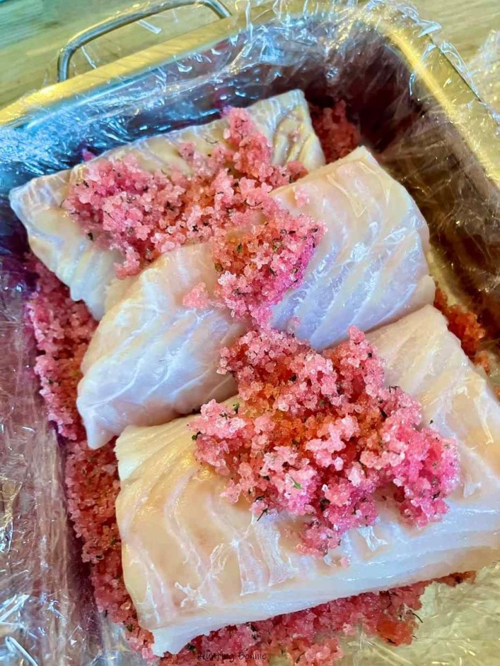 Mise en marinade pour Gravlax de Cabillaud