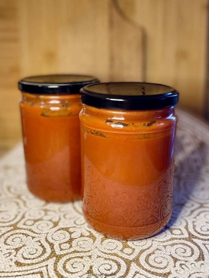 Velouté de tomate et basilic en bocaux