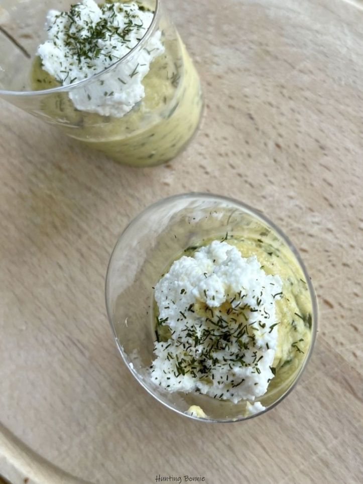Crème de courgettes, ricotta, citron et aneth