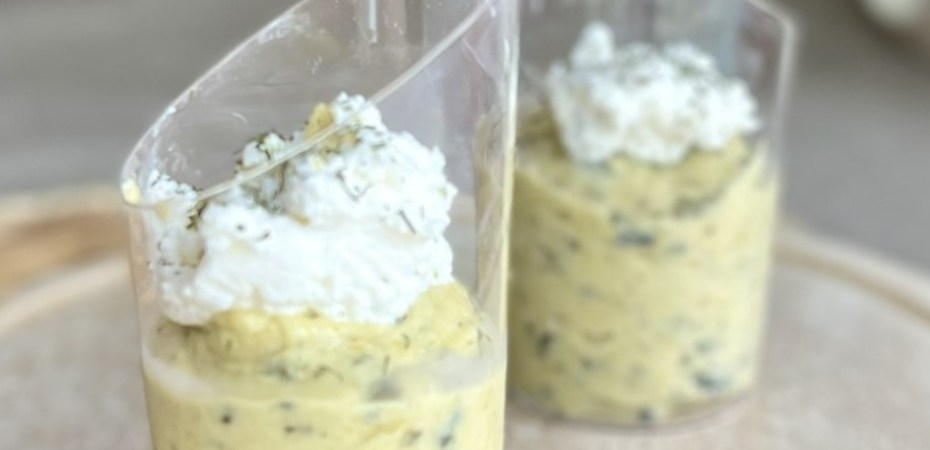 Crème de courgettes, ricotta, citron et aneth