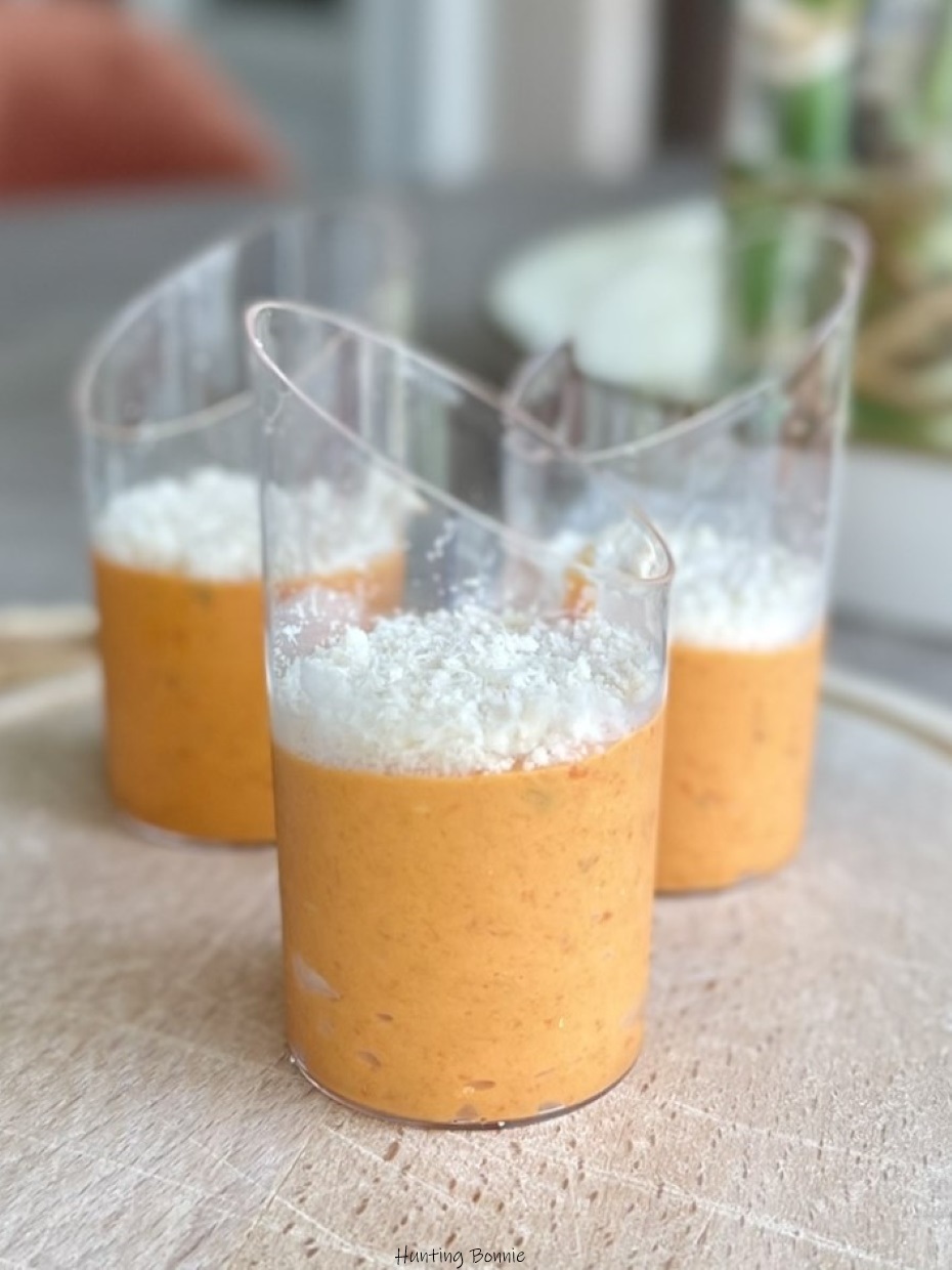 Crème de poivrons rôtis, mascarpone et parmesan