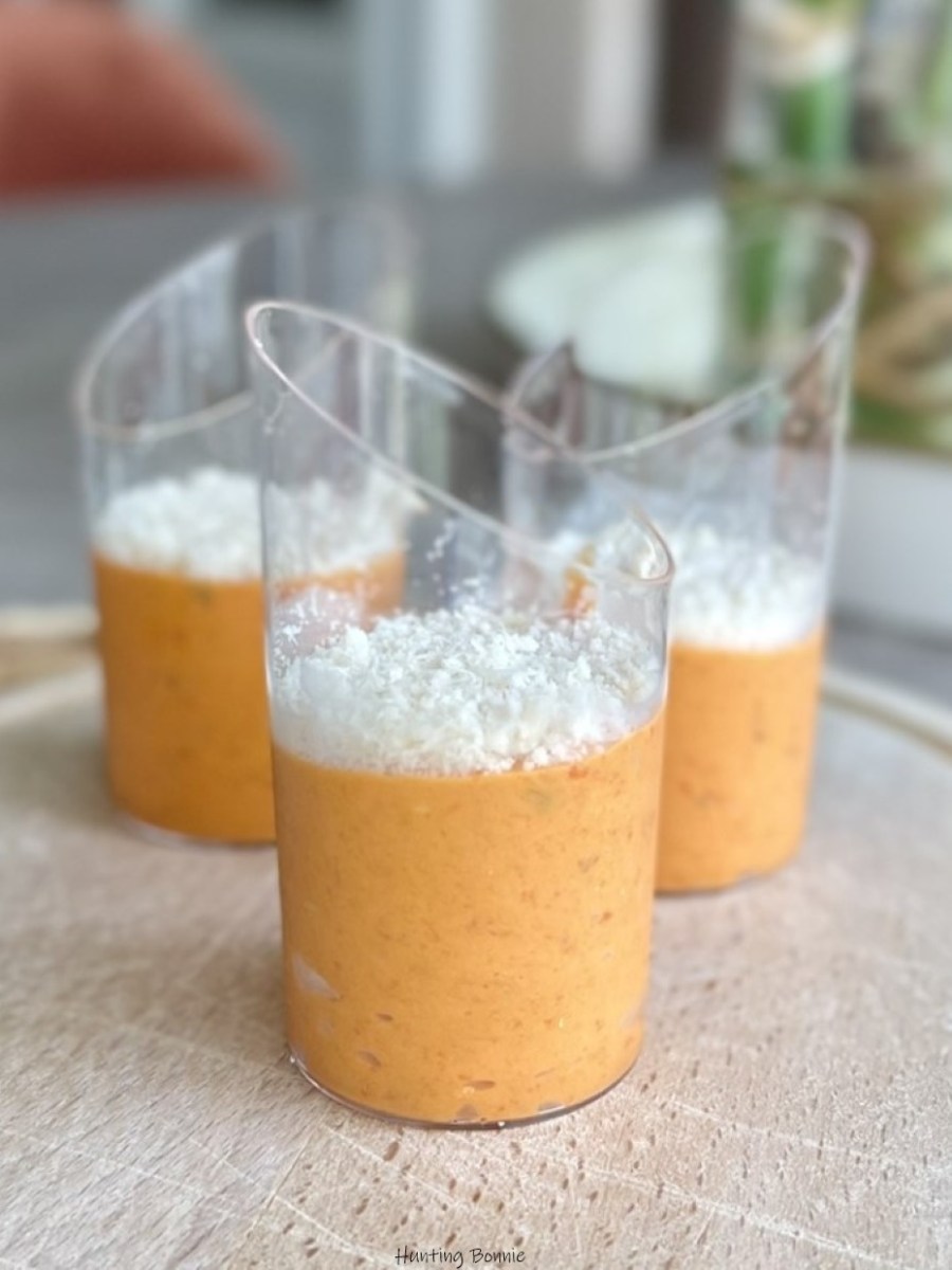 Crème de poivrons rôtis, mascarpone et parmesan