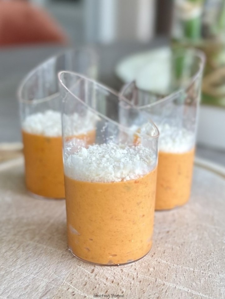 Crème de poivrons rôtis, mascarpone et parmesan