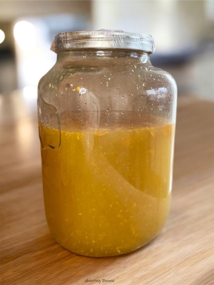 Début de la 2eme macération du vin d'orange maison