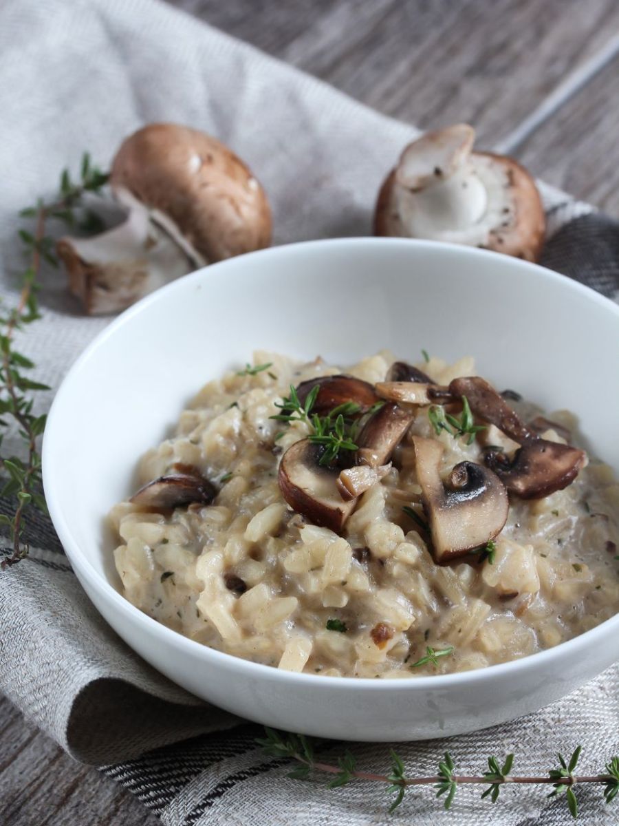 Risotto aux champignons bruns