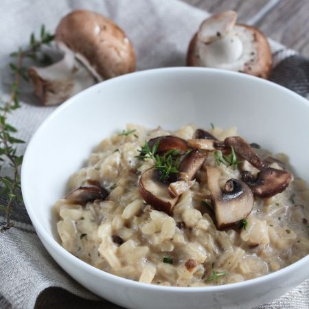 Risotto aux champignons bruns