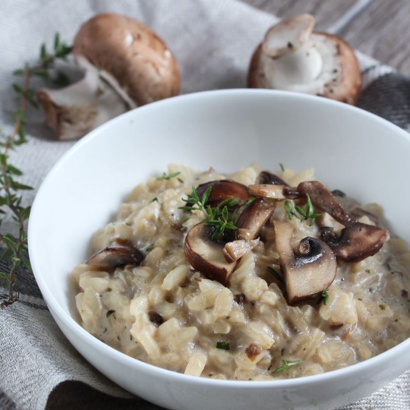 Risotto aux champignons bruns