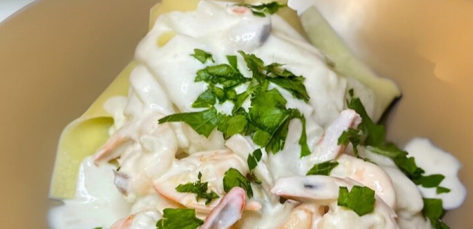 Crevettes et chou-fleur poêlés à la crème de coco